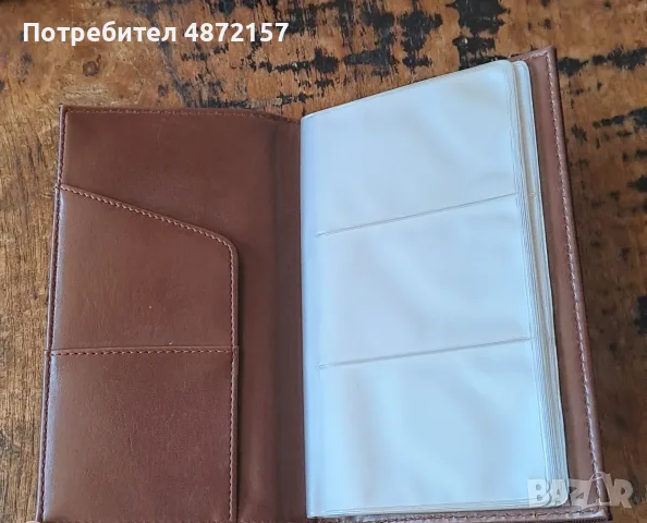 визитник изкуствена кожа кафяв луксозен за 72 визитки, снимка 2 - Портфейли, портмонета - 55737142