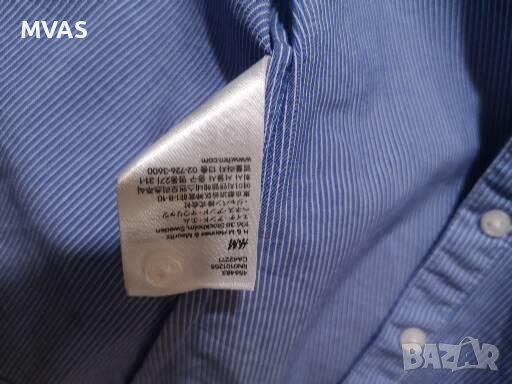 Нова H&M дамска риза с къс ръкав синьо бяло райе S размер офис, снимка 3 - Ризи - 37137837
