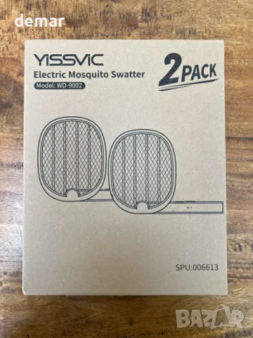 YISSVIC Електрическа мухобойка, Сгъваема ракета, 4000V, 1800mAh, 2 броя-бели, снимка 10 - Други стоки за дома - 49585958