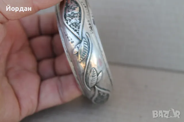 Дамска сребърна гривна, снимка 4 - Гривни - 50099486