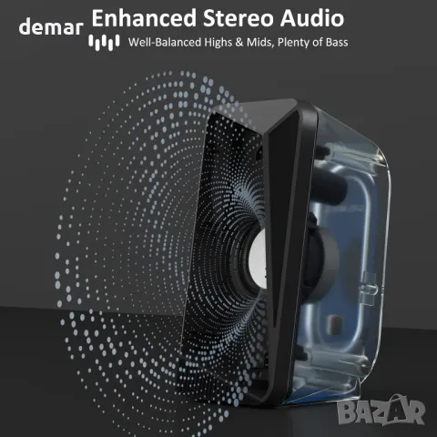 Jeecoo M40 геймърски саундбар с LED пламък, 3.5 мм AUX и Bluetooth, USB захранван, снимка 3 - Bluetooth тонколони - 50032746