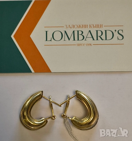 Златни дамски обици 7.42гр, снимка 2 - Обеци - 51625553