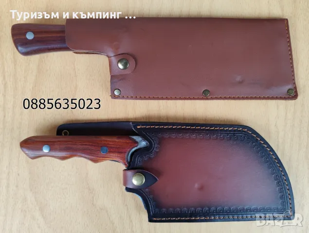 Масивен сатър c кожена кания / 2 модела /, снимка 2 - Ножове - 49238557
