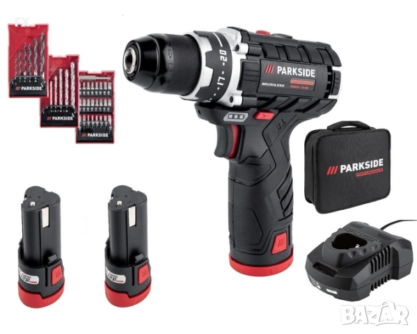 Parkside® Performance Акумулаторен винтоверт 2 батерии и зарядно