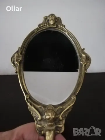 Прекрасно, винтидж, ръчно огледало. Бронз. , снимка 3 - Антикварни и старинни предмети - 49327096