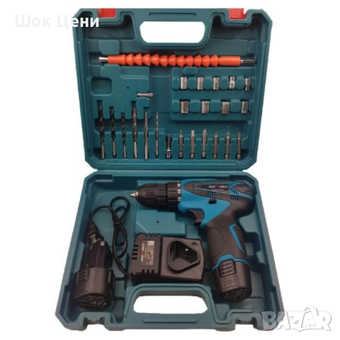 Акомулаторен Винтоверт с две батерии - Компелкт, снимка 8 - Винтоверти - 48313291