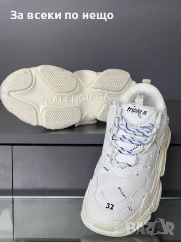 Triple S All-Over Logo White Унисекс👟Дамски Бели Маратонки👟Мъжки Спортни Обувки Код SEM-450, снимка 4 - Маратонки - 55871363