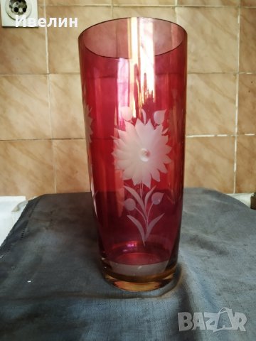 стара стъклена ваза арт деко, снимка 4 - Антикварни и старинни предмети - 29852769