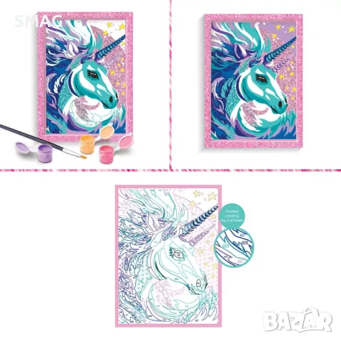 Paint & Frame Рисуване по номера Приказен еднорог S_1239531, снимка 5 - Рисуване и оцветяване - 49257749