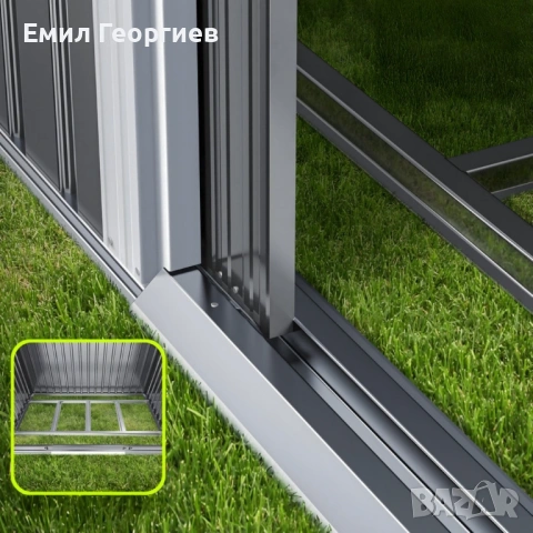 Метална градинска къща за инструменти с вентилация и заключване, снимка 9 - Градински мебели, декорация  - 53133478