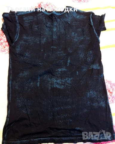 Мъжка тениска Affliction Standard Series Distressed Dark Blue wash  M Med, снимка 3 - Тениски - 50872279