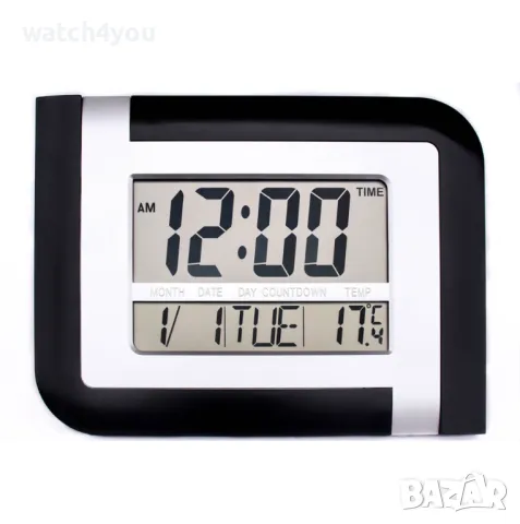  ДИГИТАЛЕН СТЕНЕН ЧАСОВНИК С ТЕМПЕРАТУРА.ЕЛЕКТРОННИ СТЕННИ ЧАСОВНИЦИ.БЕЗШУМЕН ПЛАВЕН МЕХАНИЗЪМ. ТОП, снимка 5 - Стенни часовници - 47813988