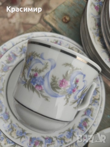 JlMenau ГДР. - двоен сет  Канта е сребрист. 10 лв./5,11€ за бр. Налични 6 бр. , снимка 4 - Чаши - 51553185