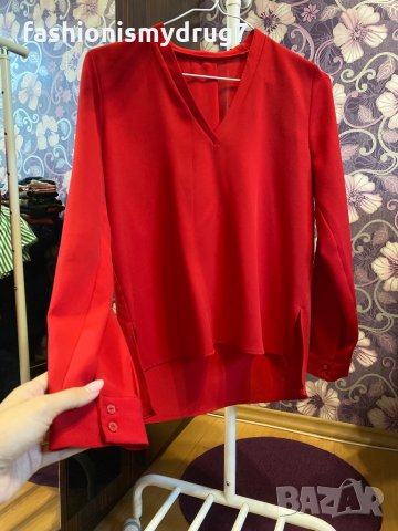 Zara червена блузка с дълъг ръкав нова , снимка 4 - Ризи - 30117704