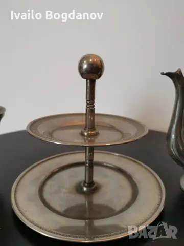 Стар посребрен сервиз за чай, снимка 2 - Антикварни и старинни предмети - 48965941