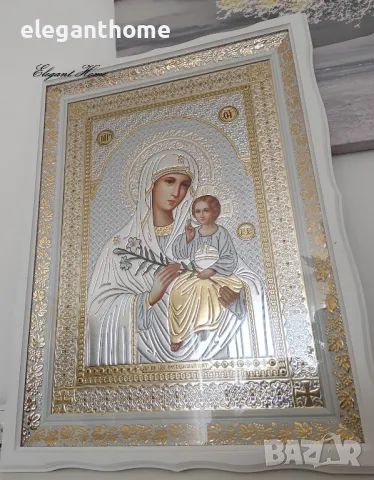 Икона с дървена рамка Пресвета Богородица е иконата "Неувяхващ цвят, снимка 2 - Икони - 49555342