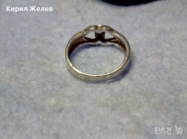 СТАР АНГЛИЙСКИ СРЕБЪРЕН ПРЪСТЕН СРЕБРО 925 с ГНЕЗДО За ВГРАЖДАНЕ на СКЪПОЦЕНЕН КАМЪК 47545, снимка 8 - Пръстени - 49704297