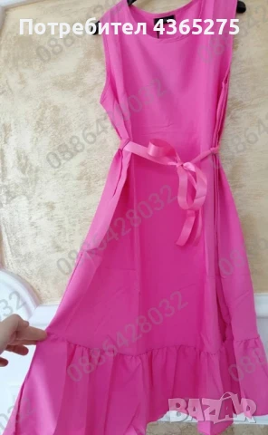 Нов модел прекрасни летни рокли със сатенено коланче 💕 Най-ниска цена 🌸дължина до коляното-100см, снимка 10 - Рокли - 50454641