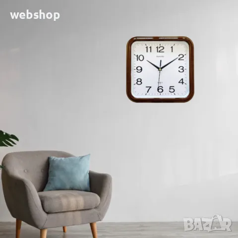 Елегантен квадратен винтидж Стенен Часовник  29x29 см, снимка 3 - Стенни часовници - 49928362