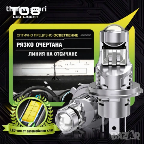 LED PROJECTOR Диодни крушки HB3 240W 12V 350% светлина, крушки с лупи , снимка 5 - Аксесоари и консумативи - 53170008