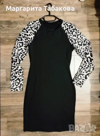 Нова черна рокля , снимка 2 - Рокли - 48394391