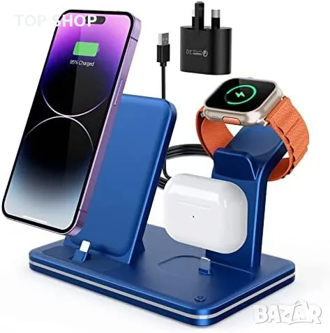 3 в 1 Нова стойка зарядно телефон слушалки часовник Магнитна станция iPhone Apple Watch AirPods