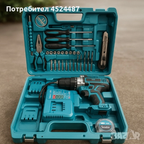 Комплект акумулаторен винтоверт – 30 части