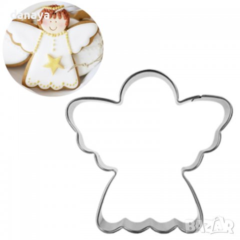 181 Форми за коледни сладки Ангел резци за курабии бисквити фондан 3 размера, снимка 9 - Форми - 38940230