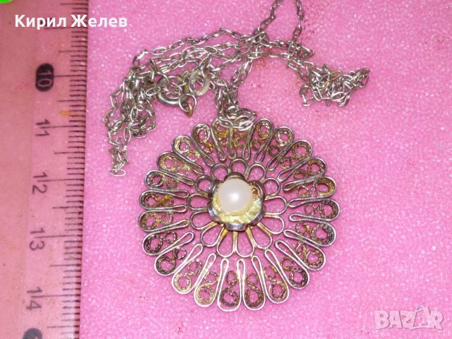 СТАРИНЕН ФИЛИГРАНЕН СРЕБЪРЕН МЕДАЛЬОН с ПЕРЛА и СРЕБЪРНА ВЕРИЖКА - СРЕБРО ВИСОКА ПРОБА 41899, снимка 5 - Антикварни и старинни предмети - 44406689
