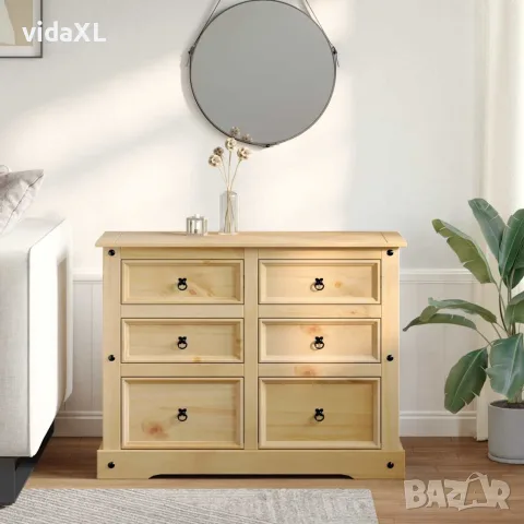 vidaXL Скрин Corona, 112x48x91 см, бор масив, снимка 3 - Скринове - 56147473
