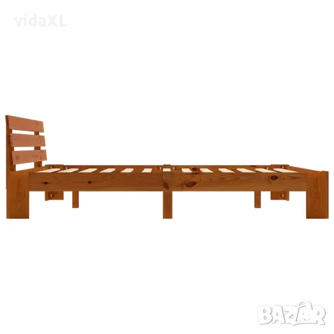 vidaXL Рамка за легло, меденокафява, бор масив, 180x200 см, снимка 4 - Спални и легла - 56146575