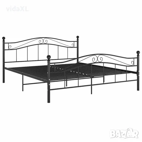 vidaXL Рамка за легло, черна, метал, 180x200 cм, снимка 2 - Спални и легла - 56146850