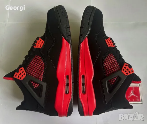 Jordan 4 Red Thunder Чисто Нови , снимка 3 - Кецове - 48644655