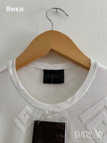 Мъжка Бяла тениска с дълъг ръкав, снимка 5 - Блузи - 29397576