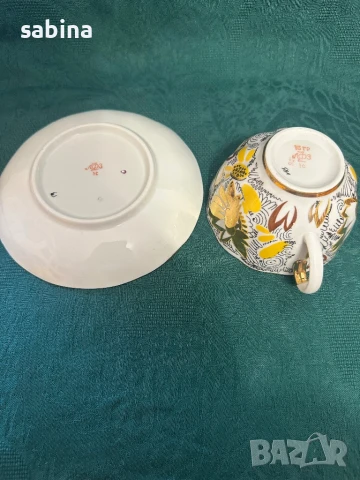 Руски порцелан - ЛФЗ “Золотые ромашки”-Златни маргаритки, снимка 5 - Колекции - 50717114