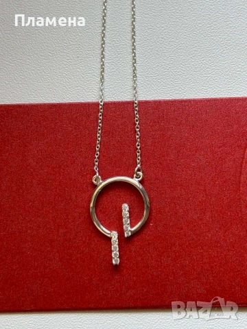 Колие от сребро проба 925 с цирконии , снимка 2 - Колиета, медальони, синджири - 54349240