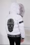 Дамско спортно яке естествен пух Philipp Plein бяло, снимка 2