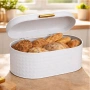 Метална кутия за хляб Mercado Trade, Овална, Бял, снимка 1