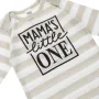 Бебешко памучно боди бежово бяло на райе Mama's little One S_1230470, снимка 2