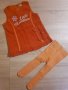 Сукманче/рокличка и чорапогащник в оранжево за момиченце р-р 74, снимка 1 - Комплекти за бебе - 31445061