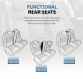 Луксозна тапицерия OTOM текстил с еко кожа COMFORT LINE Design – Черна с бял шев, снимка 12