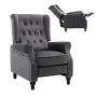 Кресло Стол CHESTER Relax Велурено Сиво, снимка 1