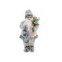 Коледна реалистична фигура Дядо Коледа, Сиво палто със ски и фенер, 46см