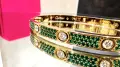 CARTIER Love Paved Capsule Gold 10 Green Tsavorite Diamonds Гривна с Отверка, снимка 2