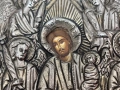 Стара Гръцка Релефна Сребърна Икона на Успение Богородично "Η ΚΟΙΜΗCΙC ΤΗC ΘΚΟΥ", снимка 16