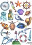 Скрапбук стикери за декорация планер морски sea beach самозалепващ лист А5 - различни видове, снимка 2