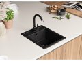 Гранитна Мивка за Кухня модел РИГА графит - Антибактериална Цвят Черно Кухненска мивка , снимка 4