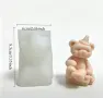 3d Мече седнало на подарък  силиконов молд форма фондан шоколад смола гипс свещ декор, снимка 1