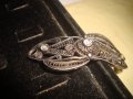 СРЕБЪРНА ФИЛИГРАННА АРТ ДЕКО ШНОЛА ФИБА за КОСА с ЦИРКОНИ МАЙСТОРСКА ЮВЕЛИРНА СТАРА РАБОТА 24071, снимка 12