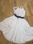 Бяла рокля с ластици на гърба, снимка 1 - Рокли - 38411545
